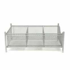 Deals 🔥 Mind Reader 3-Compartment Metal Mesh Storage Basket Organizer - Silver 🔔 -Mind Reader Sales Store unnamed file 101