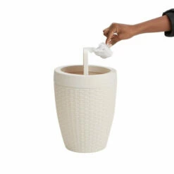 Buy 😀 Mind Reader Bath Trash Can Wastebasket, Ivory 😉