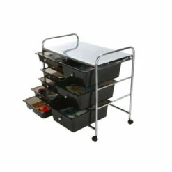 Best Pirce 🧨 Mind Reader 6-Drawer Rolling Utility Organizer Cart - White/Silver 🎉
