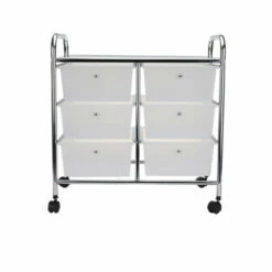 Best Pirce 🧨 Mind Reader 6-Drawer Rolling Utility Organizer Cart - White/Silver 🎉 -Mind Reader Sales Store unnamed file 104