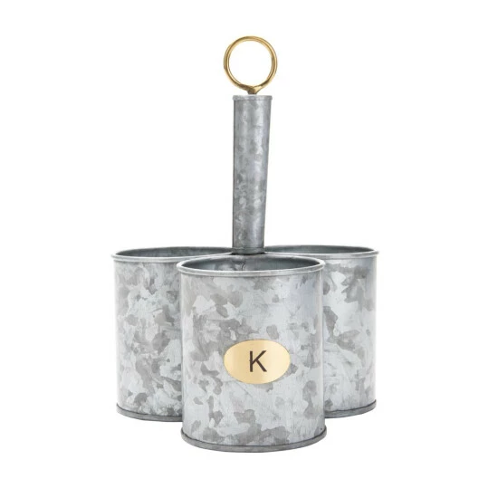 Buy π Mind Reader MindReader 3-Section Round Galvanized Steel Utensil Holder π₯ 3 Buy π Mind Reader MindReader 3-Section Round Galvanized Steel Utensil Holder π₯ - Image 3