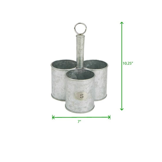 Buy π Mind Reader MindReader 3-Section Round Galvanized Steel Utensil Holder π₯ 8 Buy π Mind Reader MindReader 3-Section Round Galvanized Steel Utensil Holder π₯ - Image 8