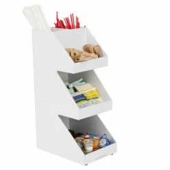 Brand new ⭐ Mind Reader Acrylic 3-Tier Coffee / Tea Condiment Organizer White White 🌟