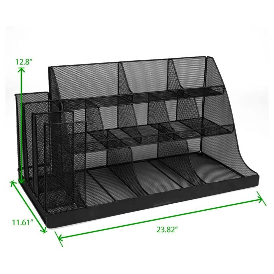 Cheap π Mind Reader 14-Compartment 3-Tier Large Breakroom Organizer Black Mesh π 5 Cheap π Mind Reader 14-Compartment 3-Tier Large Breakroom Organizer Black Mesh π - Image 5