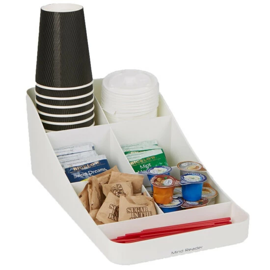 Buy π Mind Reader 7-Compartment Coffee Condiment Storage Organizer, White White White π― 1 Buy π Mind Reader 7-Compartment Coffee Condiment Storage Organizer, White White White π―