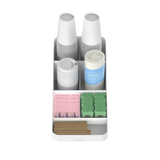 Buy π Mind Reader 7-Compartment Coffee Condiment Storage Organizer, White White White π― 3 Buy π Mind Reader 7-Compartment Coffee Condiment Storage Organizer, White White White π― - Image 3