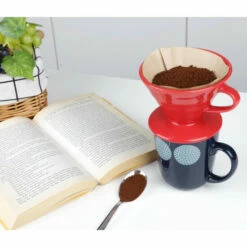 Discount 🥰 Mind Reader Ceramic Drip Pour-Over Coffee Maker W/ Spiral Ridge Walls Red Red 🎁 -Mind Reader Sales Store unnamed file 1157