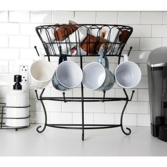 Hot Sale β Mind Reader Countertop Mug Rack, Cup Tree With Pegs & Upper Basket π 2 Hot Sale β Mind Reader Countertop Mug Rack, Cup Tree With Pegs & Upper Basket π - Image 2