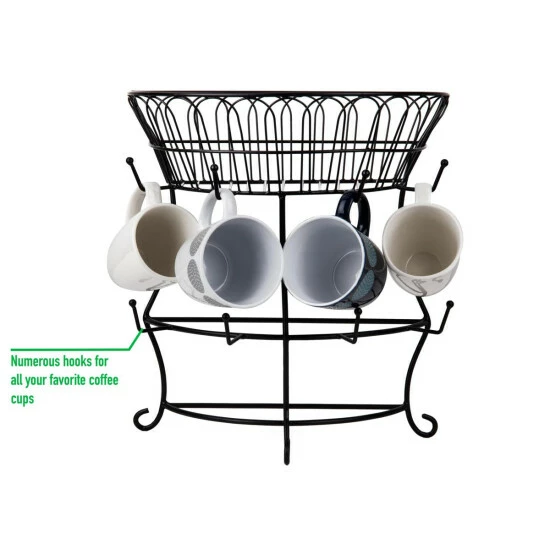 Hot Sale β Mind Reader Countertop Mug Rack, Cup Tree With Pegs & Upper Basket π 5 Hot Sale β Mind Reader Countertop Mug Rack, Cup Tree With Pegs & Upper Basket π - Image 5