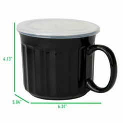 Promo 🔔 Mind Reader Vented Mug Stoneware, Stew Bowl, Microwave Broth Cup Black Black 👍 -Mind Reader Sales Store unnamed file 1188