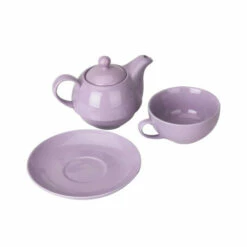 Best Sale 🛒 Mind Reader Duo Ceramic Teapot With Lid, Teacup And Saucer Set Blue Blue ✔️