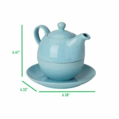 Best Sale 🛒 Mind Reader Duo Ceramic Teapot With Lid, Teacup And Saucer Set Blue Blue ✔️ -Mind Reader Sales Store unnamed file 1218