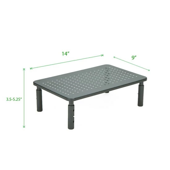 Outlet π₯° Mind Reader Rectangle Ventilated Metal Monitor Stand - Black π€© 2 Outlet π₯° Mind Reader Rectangle Ventilated Metal Monitor Stand - Black π€© - Image 2