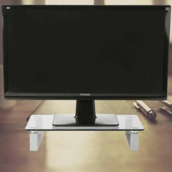 Best Sale ✨ Mind Reader Clear Glass Desktop Monitor Stand Riser 🎉 -Mind Reader Sales Store unnamed file 1284