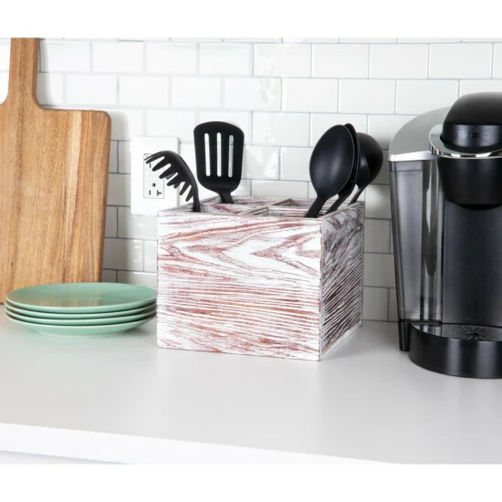 Buy π Mind Reader All-in-One Rustic Tabletop 4-Section Utensil Storage Caddy β¨ 2 Buy π Mind Reader All-in-One Rustic Tabletop 4-Section Utensil Storage Caddy β¨ - Image 2