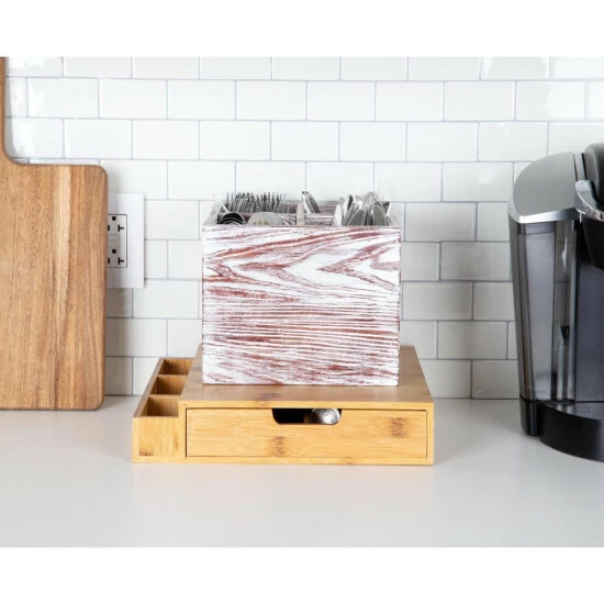 Buy π Mind Reader All-in-One Rustic Tabletop 4-Section Utensil Storage Caddy β¨ 4 Buy π Mind Reader All-in-One Rustic Tabletop 4-Section Utensil Storage Caddy β¨ - Image 4