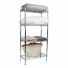 Deals 🔔 Mind Reader Adjustable 4-Tier Industrial Shelving Storage Rack, Silver 😉