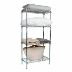 Deals 🔔 Mind Reader Adjustable 4-Tier Industrial Shelving Storage Rack, Silver 😉