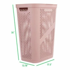 Promo ✨ Mind Reader 60L Perforated Pink Plastic Hamper With Lid 🌟 -Mind Reader Sales Store unnamed file 160