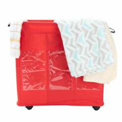 Brand new 🛒 Mind Reader 3-Section Rolling Hamper Red ❤️ -Mind Reader Sales Store unnamed file 204