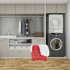 Brand new 🛒 Mind Reader 3-Section Rolling Hamper Red ❤️ -Mind Reader Sales Store unnamed file 205