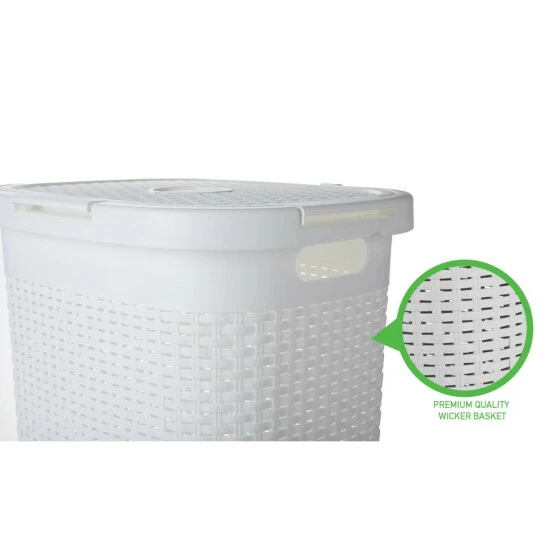 Cheap ❤️ Mind Reader Laundry Basket With Cutout Handles White ✨ 5 Cheap ❤️ Mind Reader Laundry Basket With Cutout Handles White ✨ - Image 5