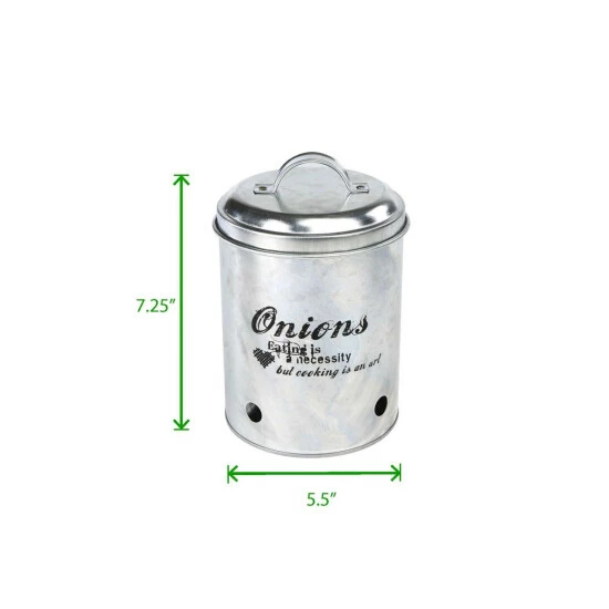 New β Mind Reader Garlic, Onion, Potatoes Metal Canister Set 3-pack, Silver π 3 New β Mind Reader Garlic, Onion, Potatoes Metal Canister Set 3-pack, Silver π - Image 3