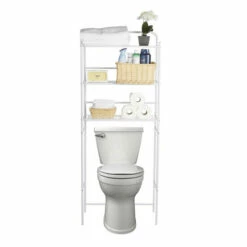 Hot Sale 🤩 Mind Reader 3-Tier Over The Toilet Bathroom Organizer Silvr Silver ❤️