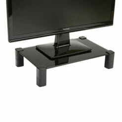 Best Pirce 💯 Mind Reader 4-Leg Glass Desktop Monitor Stand Riser - Black ⭐
