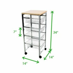 Hot Sale β Mind Reader 4-Tier Wire Basket Cart With Wood Surface - Silver π 9 Hot Sale β Mind Reader 4-Tier Wire Basket Cart With Wood Surface - Silver π -Mind Reader Sales Store unnamed file 475