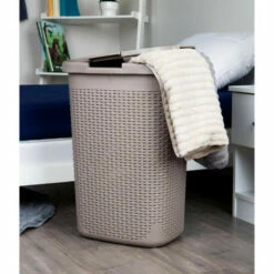 Outlet 👍 Mind Reader 60-Liter Laundry Basket With Cutout Handles Brown 🔔 -Mind Reader Sales Store unnamed file 490