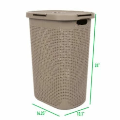 Outlet 👍 Mind Reader 60-Liter Laundry Basket With Cutout Handles Brown 🔔 -Mind Reader Sales Store unnamed file 491