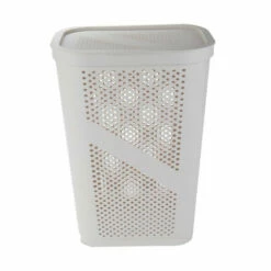 Outlet 🧨 Mind Reader 60-Liter Lightweight Plastic Laundry Hamper - White 🎉 -Mind Reader Sales Store unnamed file 53