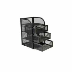 Outlet 👏 Mind Reader Mini Desk Office Supplies 3-Drawer Organizer, Black ⭐