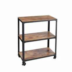 Coupon 🤩 Mind Reader 3-Tier Wood & Metal All-Purpose Utility Cart - Black/Brown ❤️