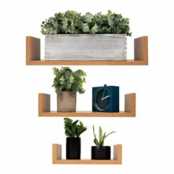 Hot Sale 👍 Mind Reader 3-Pack Of Floating Wall U-Shelves With Invisible Brackets Black Black 🌟