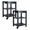 Promo 😀 Mind Reader 2-Pack Of 3-Shelf Printer Cart Stands With Wheels, Black ❤️