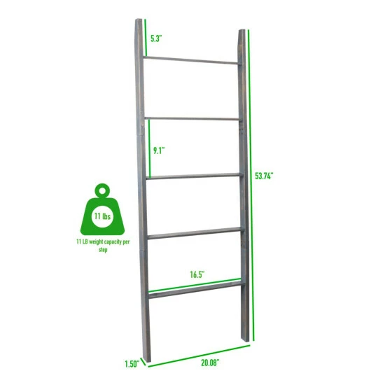 Buy 𧨠Mind Reader 53" Premium Wood Decorative Blanket Ladder π 3 Buy 𧨠Mind Reader 53" Premium Wood Decorative Blanket Ladder π - Image 3