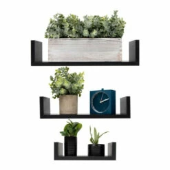 Hot Sale 👍 Mind Reader 3-Pack Of Floating Wall U-Shelves With Invisible Brackets Black Black 🌟 -Mind Reader Sales Store unnamed file 86