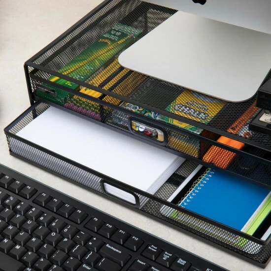 Best reviews of π Mind Reader Metal Monitor Desk Stand With 2 Organizer Drawers, Black π 3 Best reviews of π Mind Reader Metal Monitor Desk Stand With 2 Organizer Drawers, Black π - Image 3