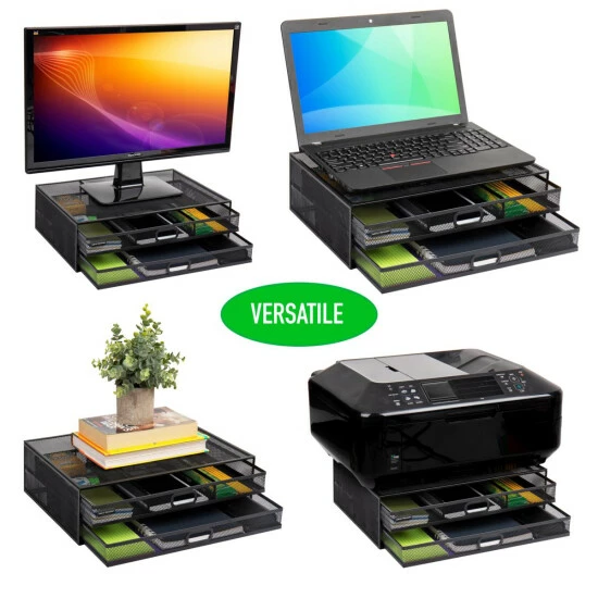 Best reviews of π Mind Reader Metal Monitor Desk Stand With 2 Organizer Drawers, Black π 4 Best reviews of π Mind Reader Metal Monitor Desk Stand With 2 Organizer Drawers, Black π - Image 4