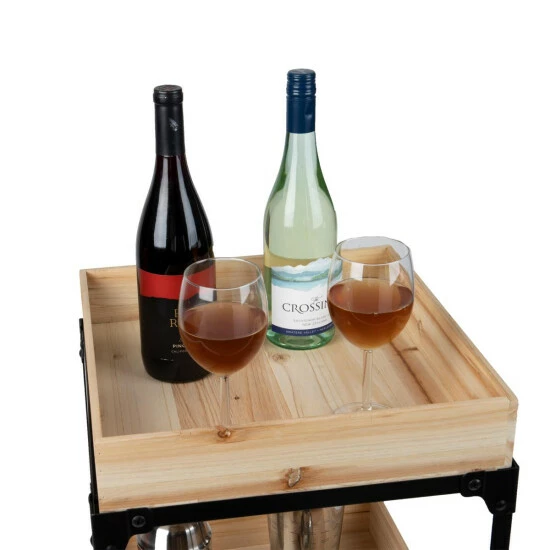 Best reviews of π Mind Reader 3-Tier Metal Rolling Organizer With Wooden Baskets, Black π 2 Best reviews of π Mind Reader 3-Tier Metal Rolling Organizer With Wooden Baskets, Black π - Image 2