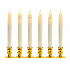 Discount 💯 Mind Reader Flameless Taper Candle 6-Pack, White 🛒