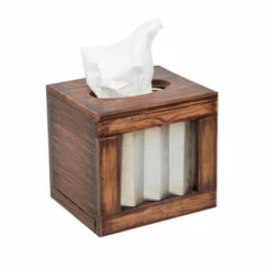 Wholesale 😍 Mind Reader Rustic Burnt Wood Tissue Holder Brown 🛒