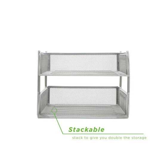 Discount β¨ Mind Reader 2-Piece Stackable Metal Mesh Letter Tray, Silver π 3 Discount β¨ Mind Reader 2-Piece Stackable Metal Mesh Letter Tray, Silver π - Image 3