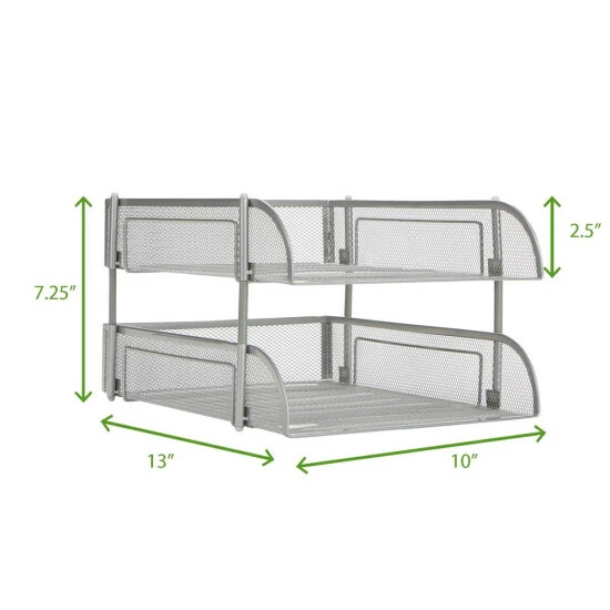 Discount β¨ Mind Reader 2-Piece Stackable Metal Mesh Letter Tray, Silver π 4 Discount β¨ Mind Reader 2-Piece Stackable Metal Mesh Letter Tray, Silver π - Image 4